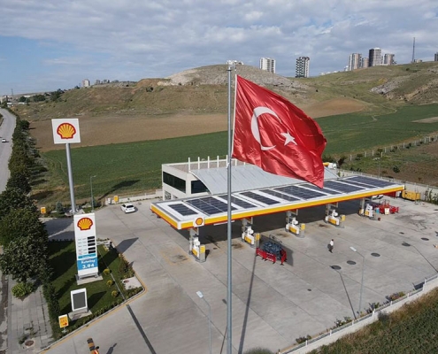 alacaatli petrol benzin istasyonu fotovoltaik panel uygulaması